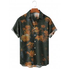 Men's Floral Print Lapel Shirt 33284840X