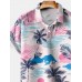 Tropical Sunset Sea Exotic Island Print Polo Shirt