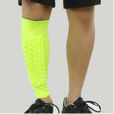 Football Anti  collision Leggings Outdoor Basketball Riding Mountaineering Ankle Protect Calf Socks Gear Protecter  Fluorescent Green Size  M