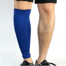 Football Anti  collision Leggings Outdoor Basketball Riding Mountaineering Ankle Protect Calf Socks Gear Protecter  Blue Size  L