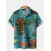 Tiki Mask Resort Casual Short Sleeve Polo Shirt